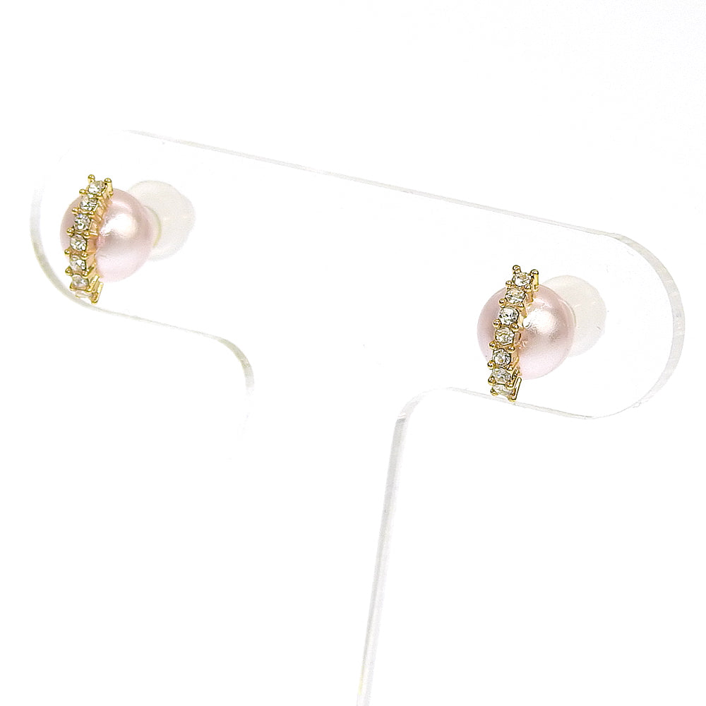 【NEW】【 金属アレルギー対応 】 ストーン×カラーパール セラミックポストピアス