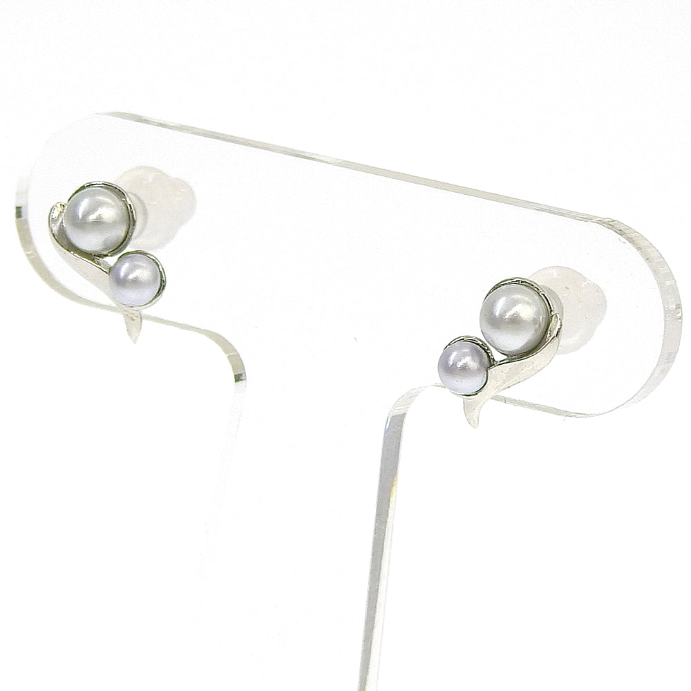 【NEW】【 金属アレルギー対応 】 2粒カラーパール セラミックポストピアス