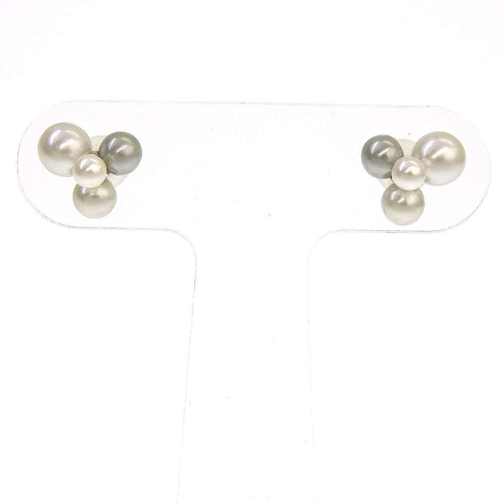 【NEW】【 金属アレルギー対応 】4粒カラーパール セラミックポストピアス