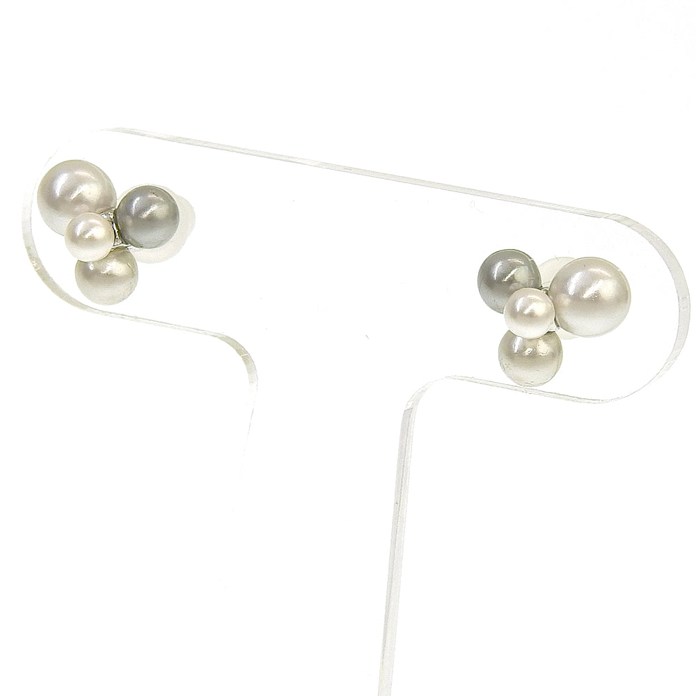 【NEW】【 金属アレルギー対応 】4粒カラーパール セラミックポストピアス