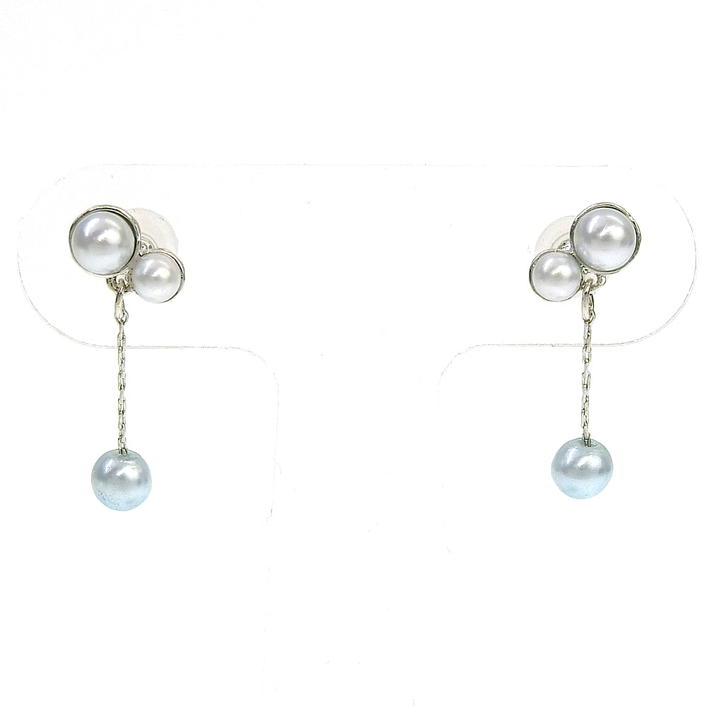 【NEW】【 金属アレルギー対応 】3粒カラーパール セラミックポストピアス