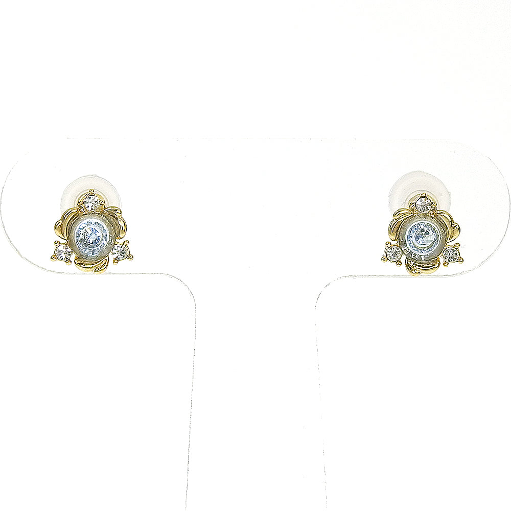 【NEW】【 金属アレルギー対応 】カラーガラス フラワーモチーフ セラミックポストピアス