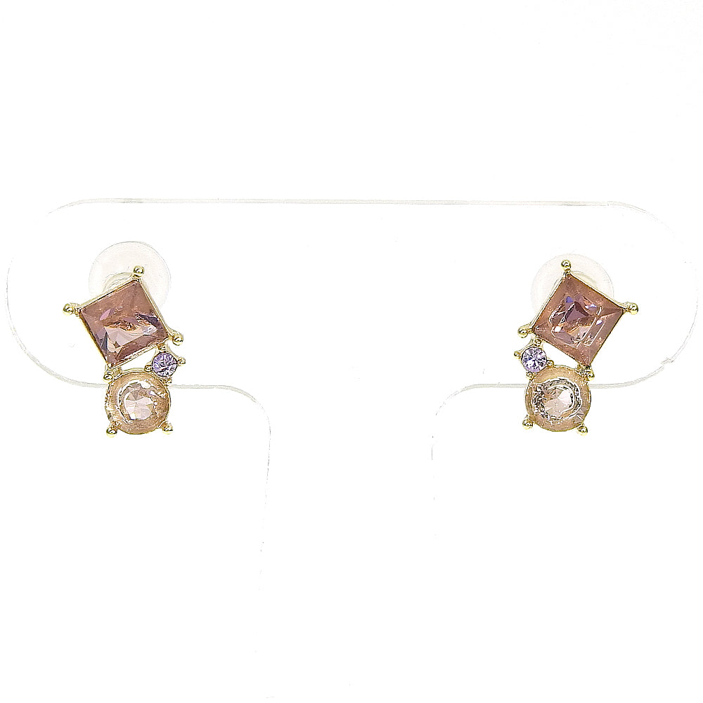 【NEW】【 金属アレルギー対応 】カラーガラス クラスター セラミックポストピアス