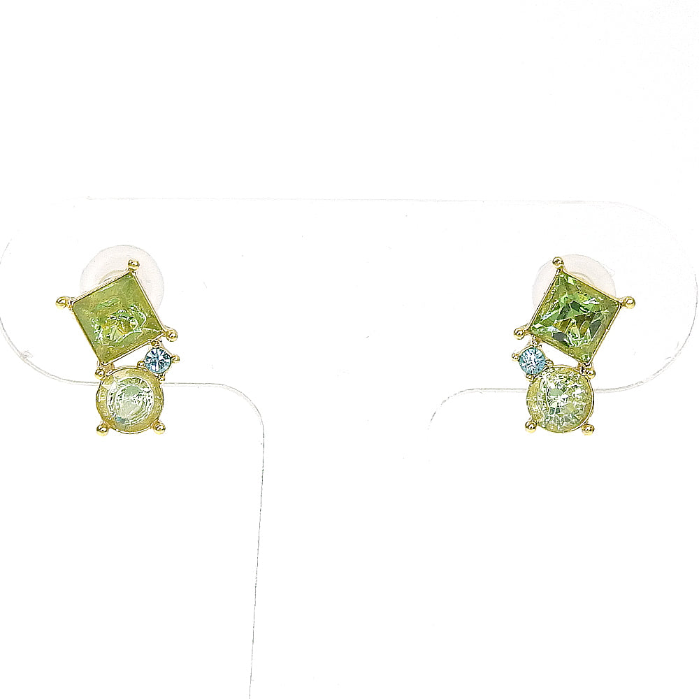 【NEW】【 金属アレルギー対応 】カラーガラス クラスター セラミックポストピアス