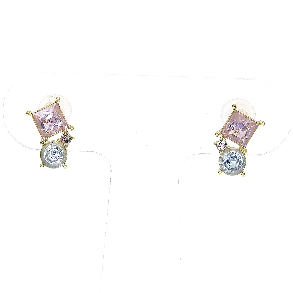 【NEW】【 金属アレルギー対応 】カラーガラス クラスター セラミックポストピアス