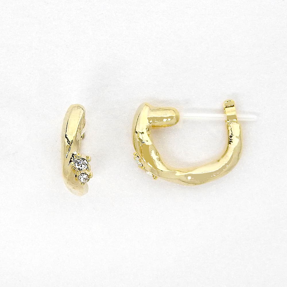 【NEW】【 金属アレルギー対応 】メタルフープ セラミックポストピアス