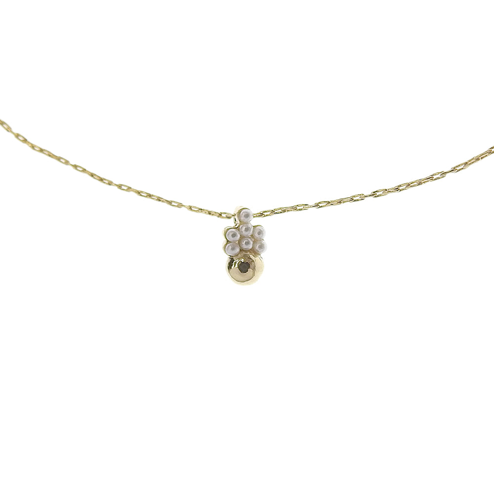 メタル×プチパール ネックレス