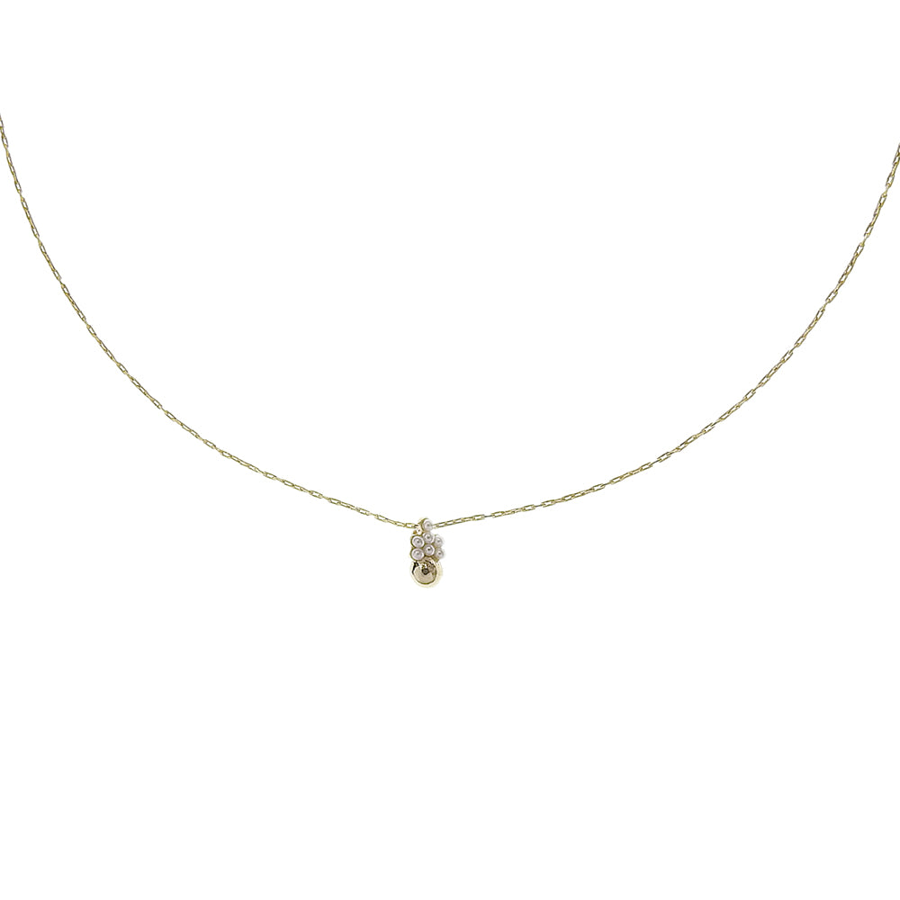 メタル×プチパール ネックレス