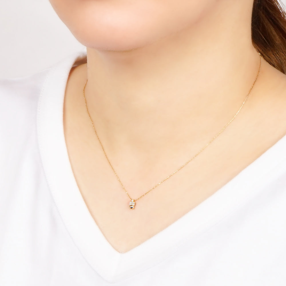 メタル×プチパール ネックレス