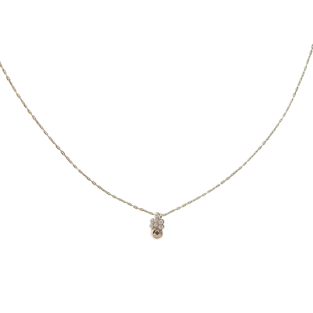 メタル×プチパール ネックレス