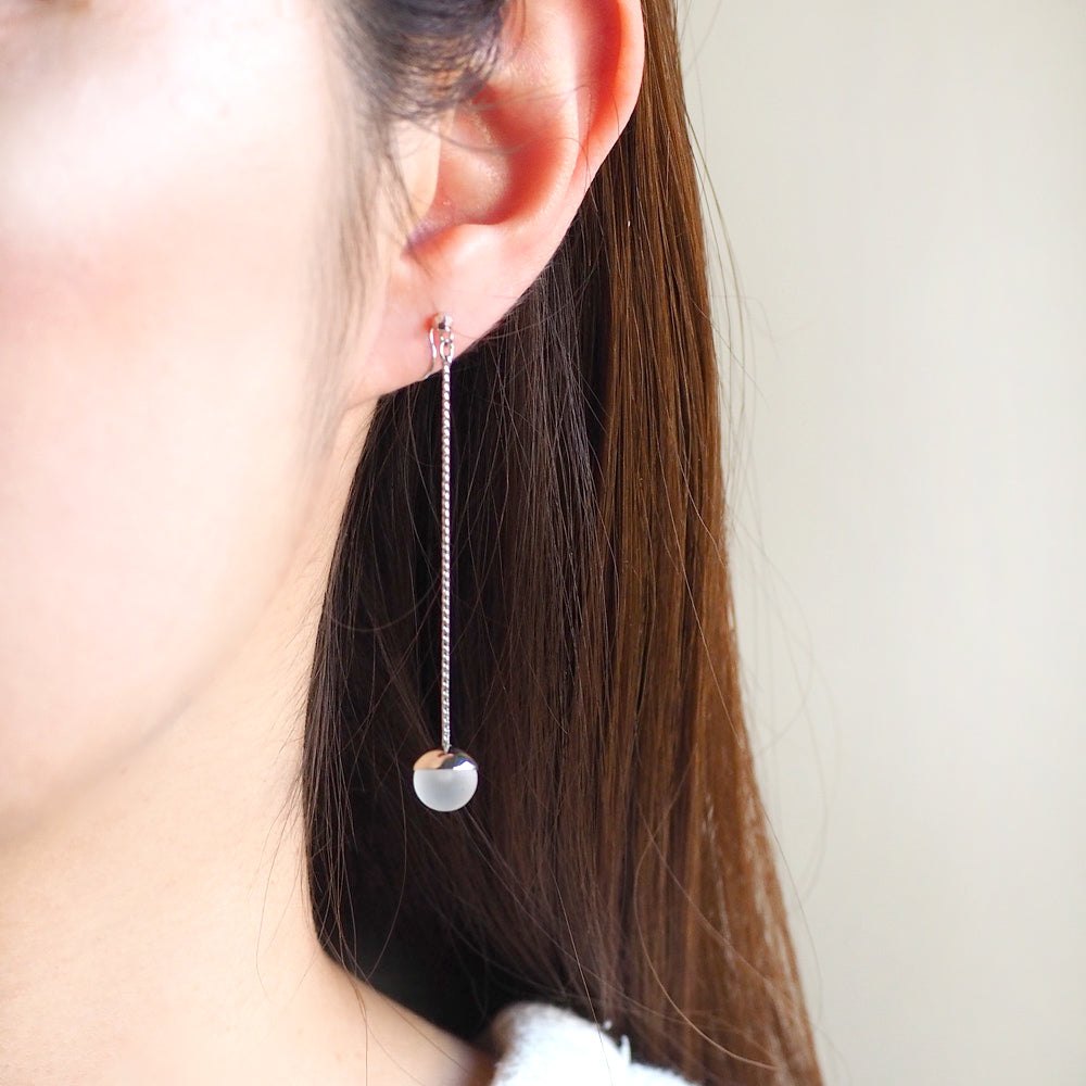 【SALE】アクリルガラスノンホールピアス シルバー NP-484B