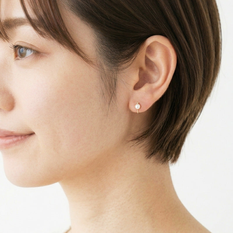 パール ノンホールピアス