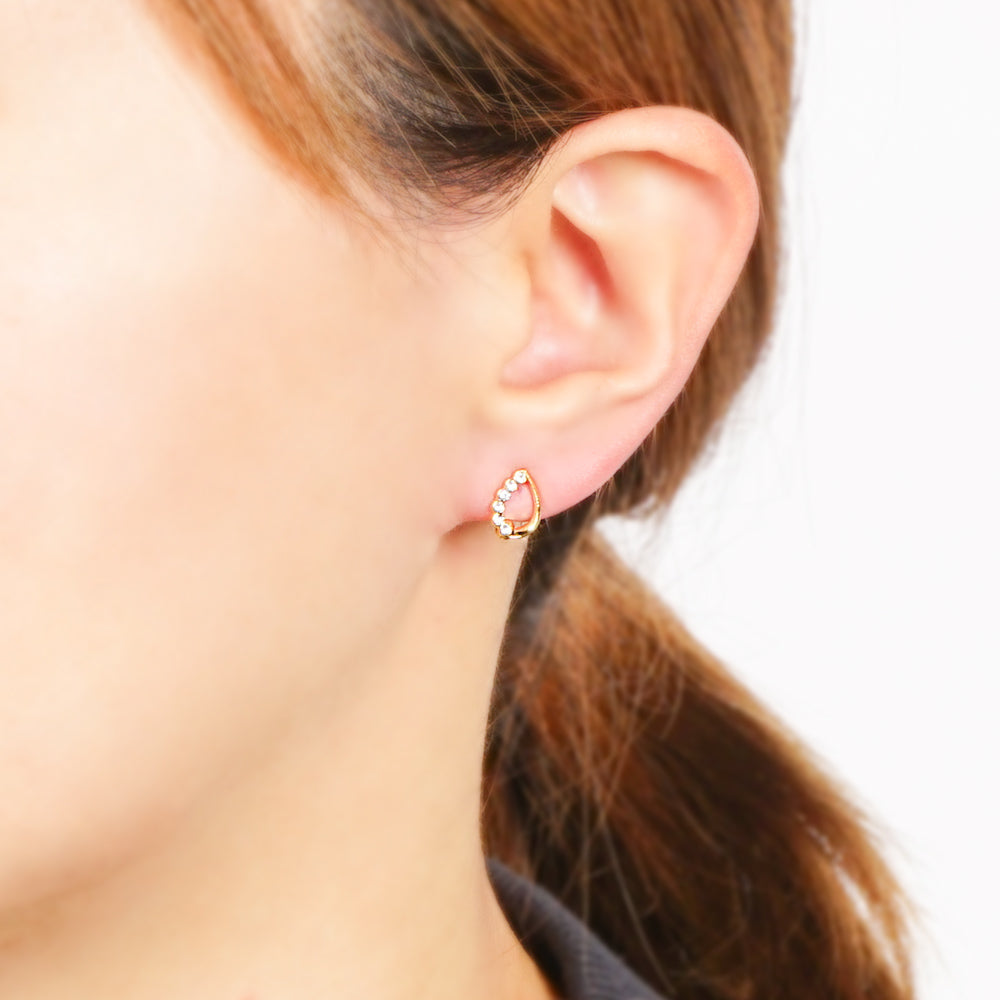 【NEW Color】6連ストーン ドロップ ノンホールピアス