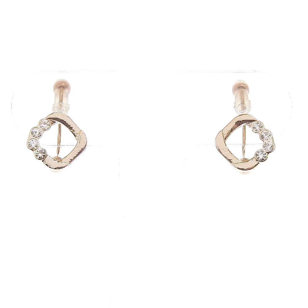 4連ストーン スクエア ノンホールピアス