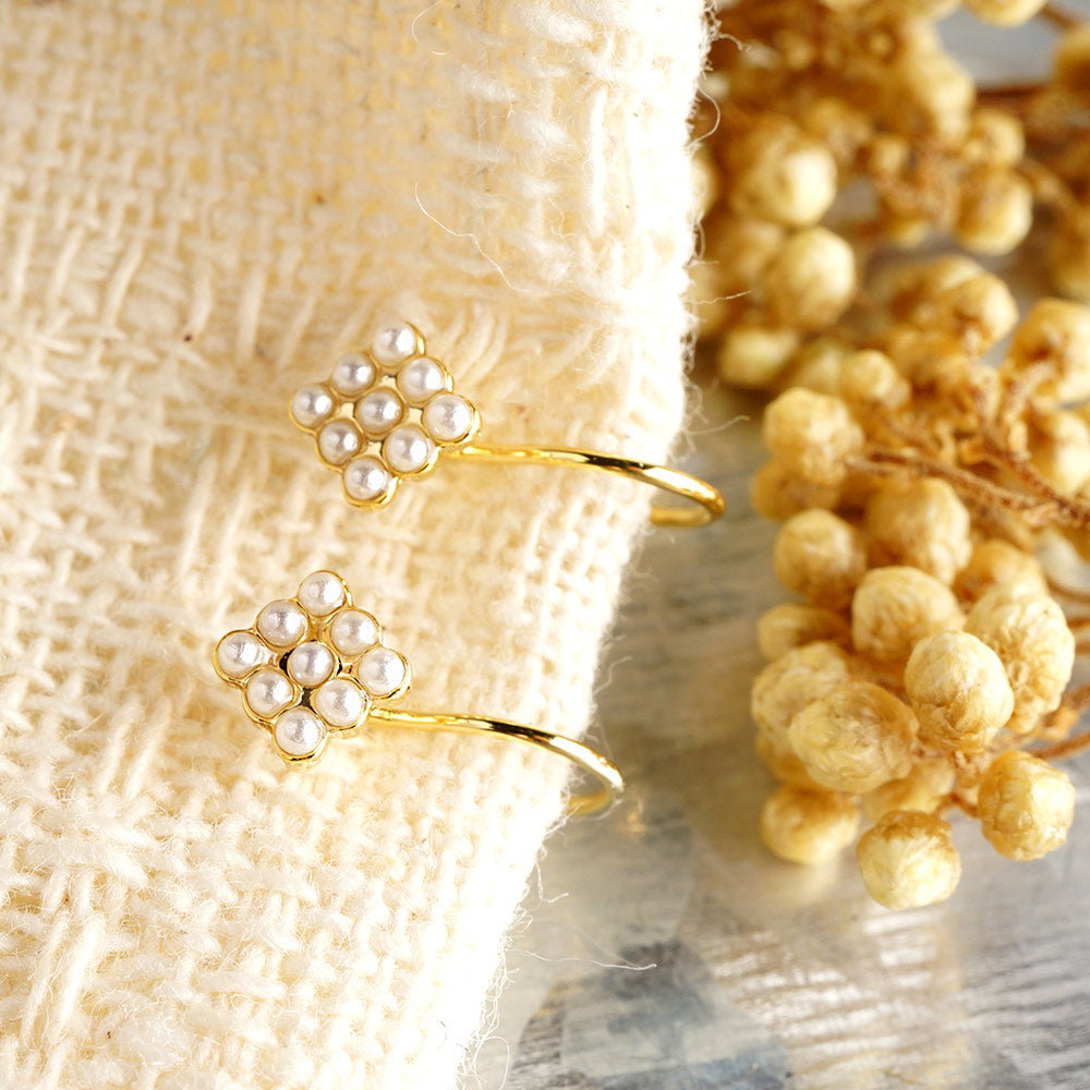 パール スクエア ノンホールピアス