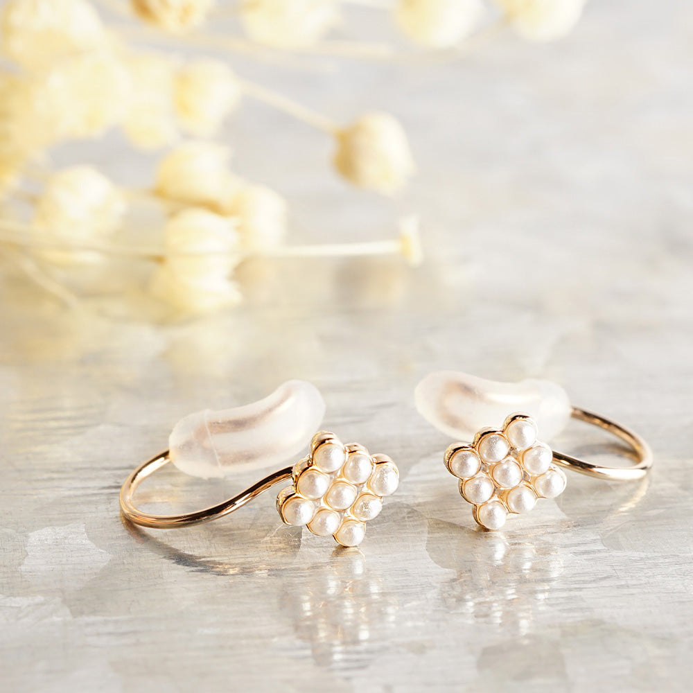 パール スクエア ノンホールピアス