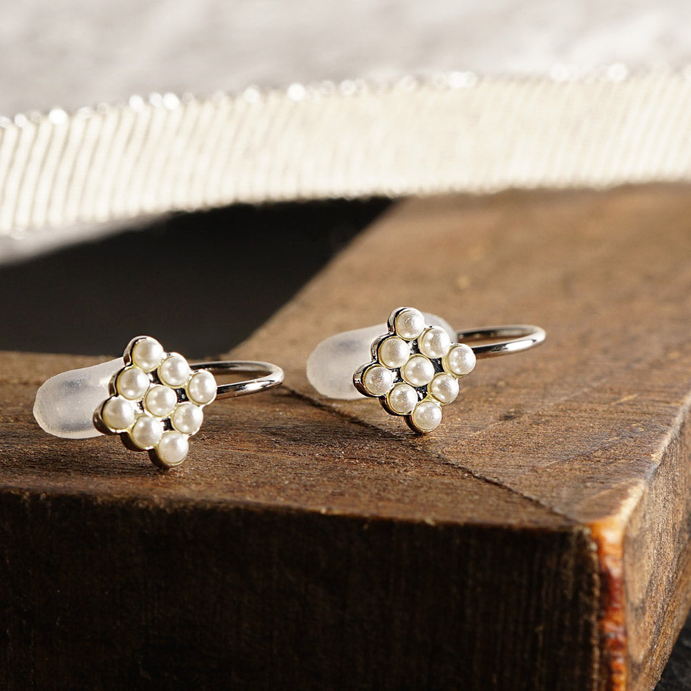 パール スクエア ノンホールピアス