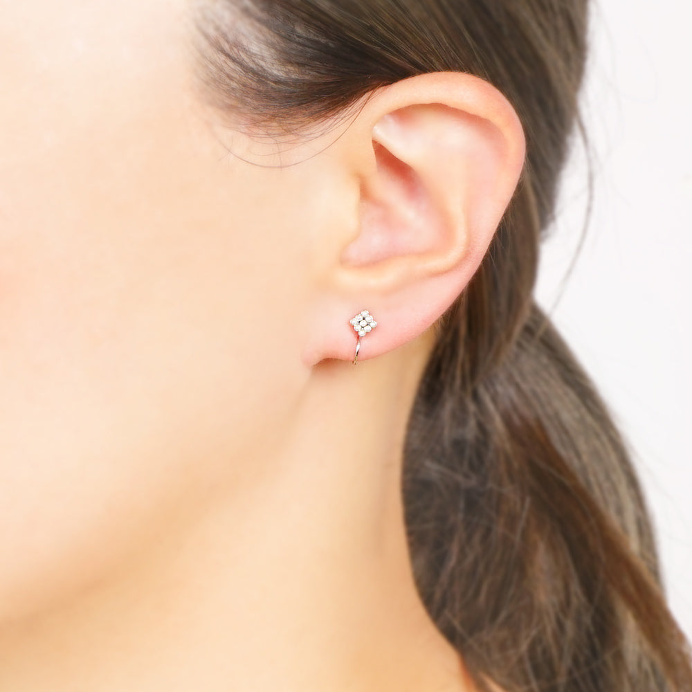 パール スクエア ノンホールピアス