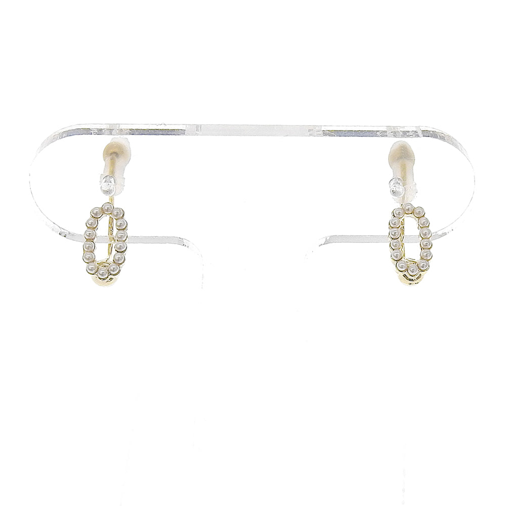 パール オーバル ノンホールピアス