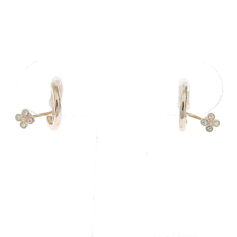 カーブ フラワー バックノンホールピアス 痛くない イヤリング 金属アレルギー対応 日本製 itam ピアスみたいに見える