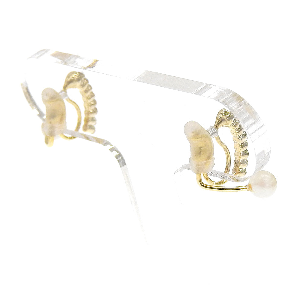 ラインストーン パール バックノンホールピアス