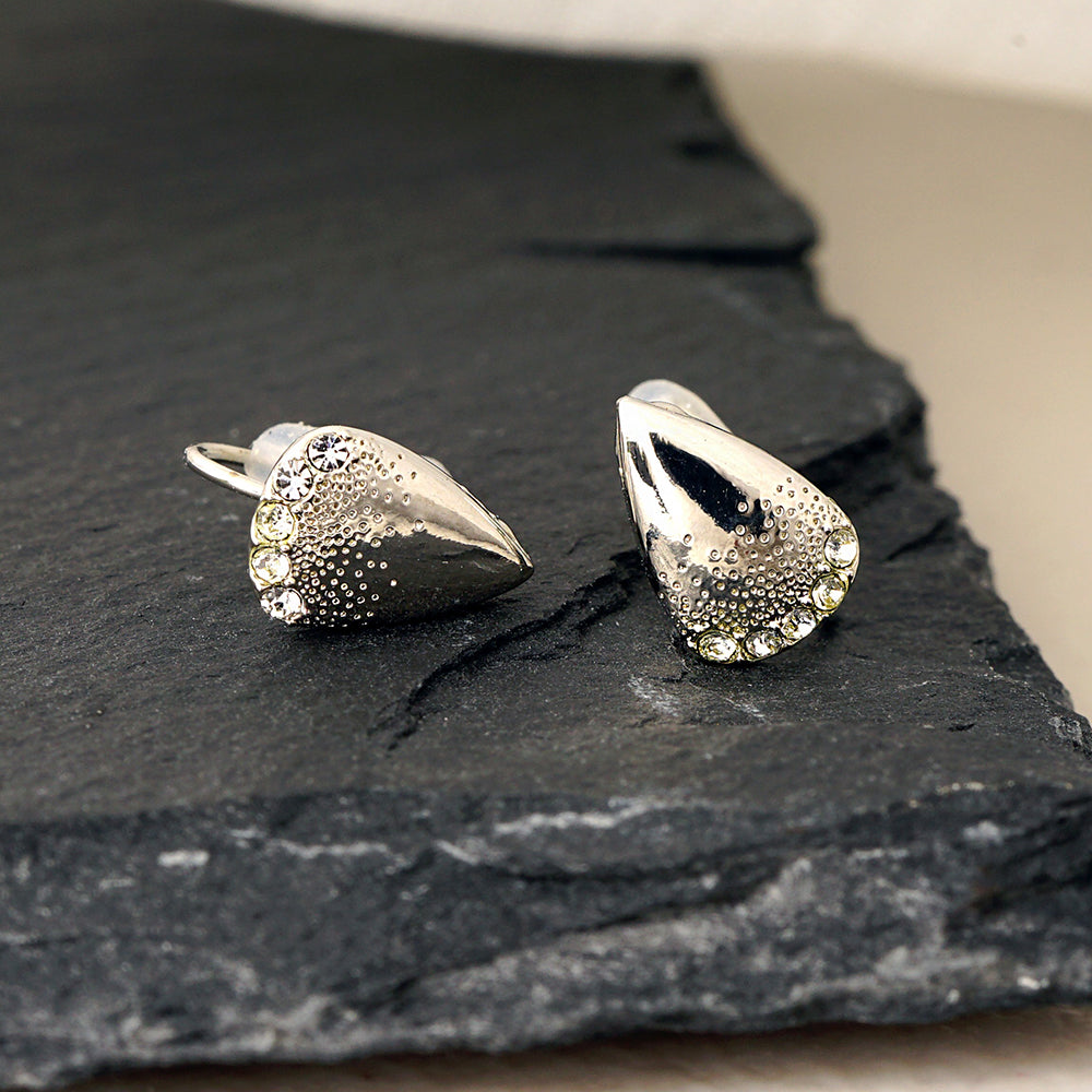 ティアドロップ ストーン ノンホールピアス