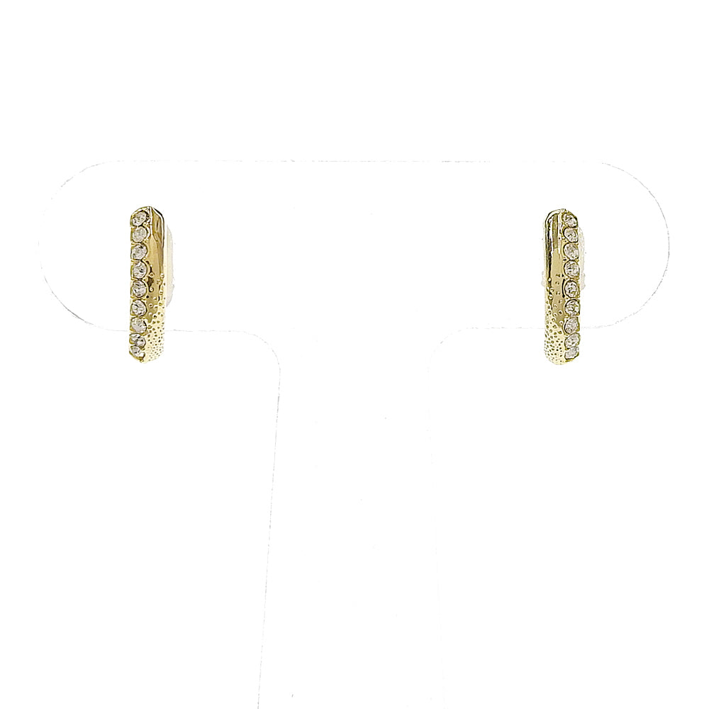 カーブ ラインストーン ノンホールピアス