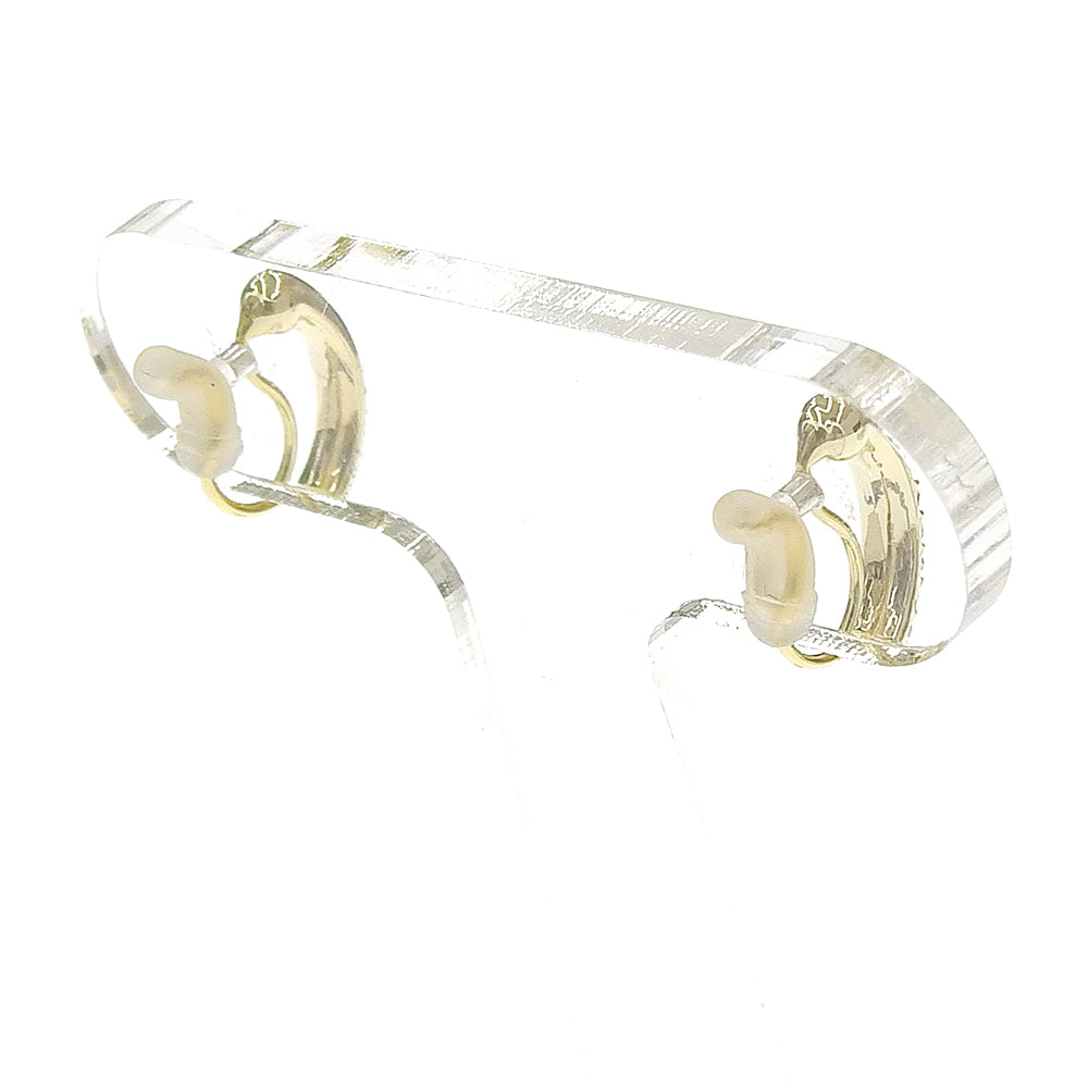 カーブ ラインストーン ノンホールピアス