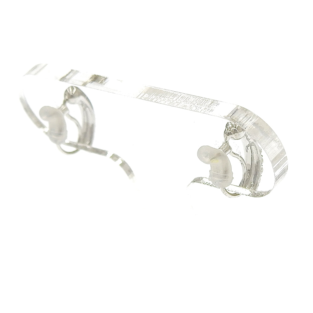 カーブ ラインストーン ノンホールピアス