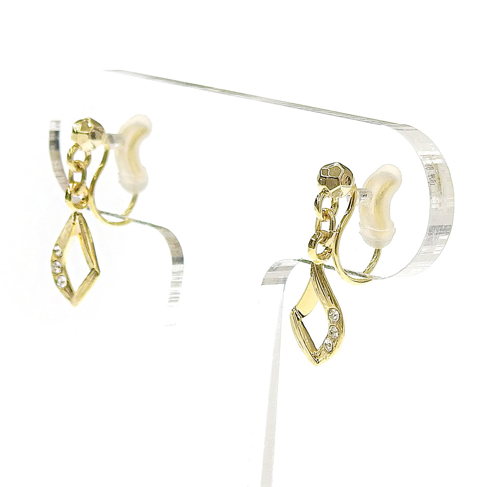 3連ストーン ノンホールピアス