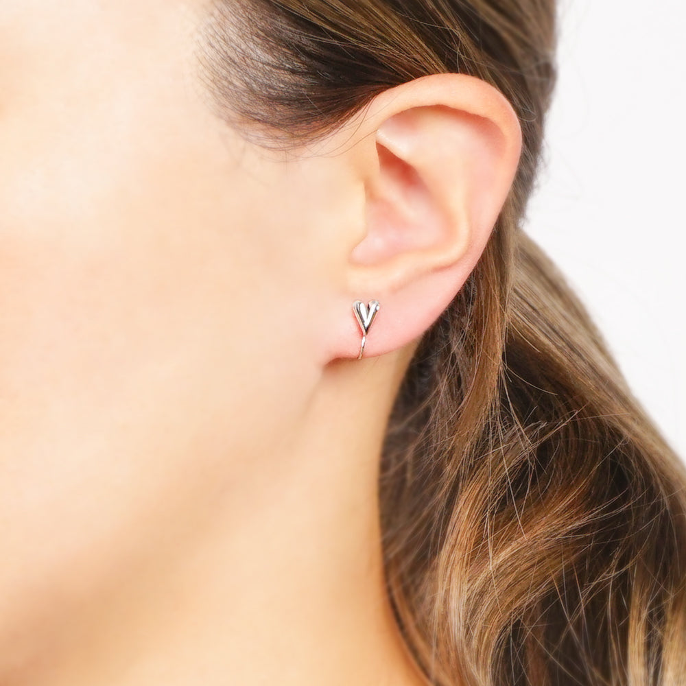 ハート ストーン ノンホールピアス