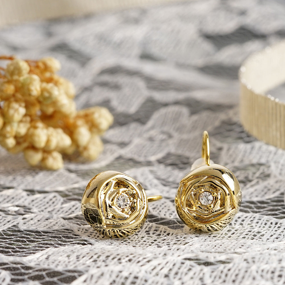 ローズ ストーン ノンホールピアス