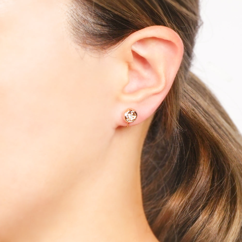 ローズ ストーン ノンホールピアス