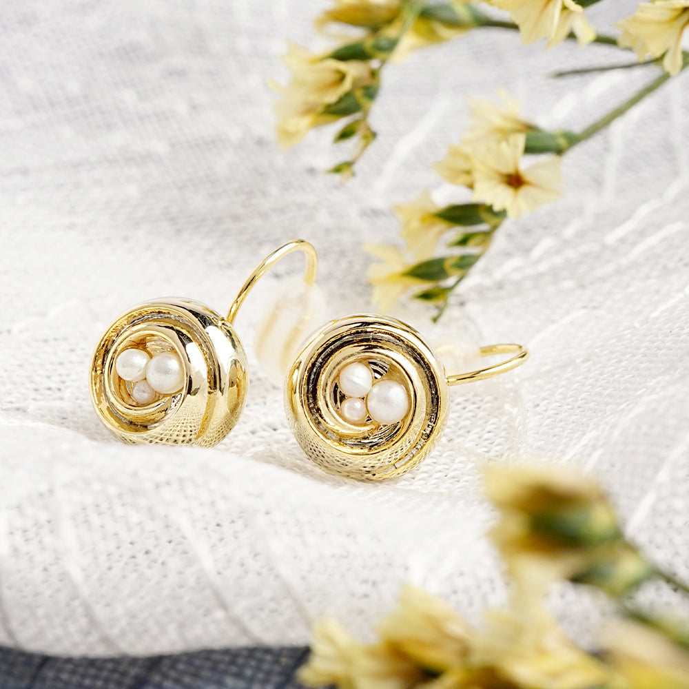 ローズ パール ノンホールピアス