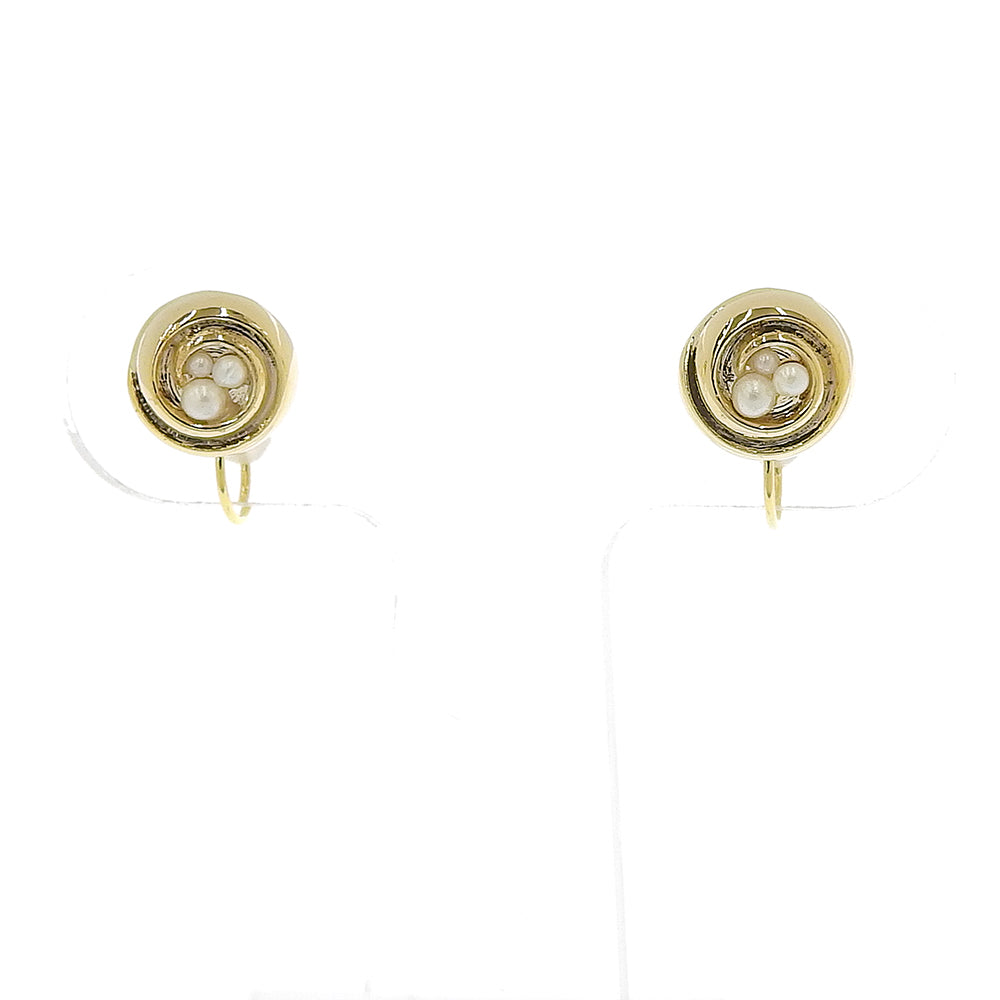 ローズ パール ノンホールピアス