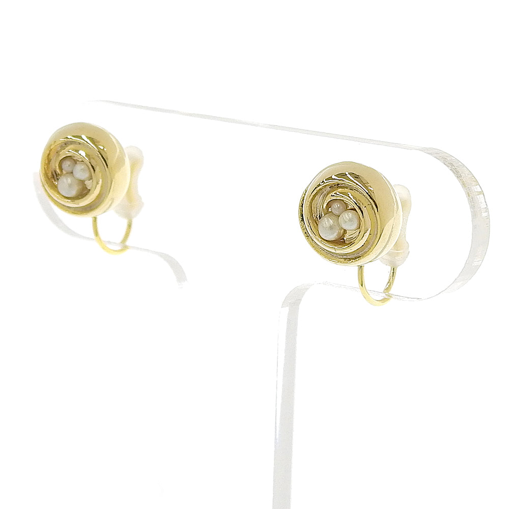 ローズ パール ノンホールピアス