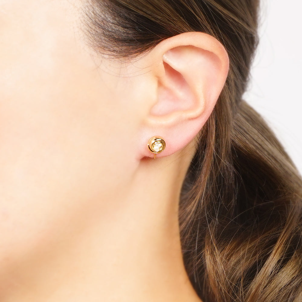 ローズ パール ノンホールピアス