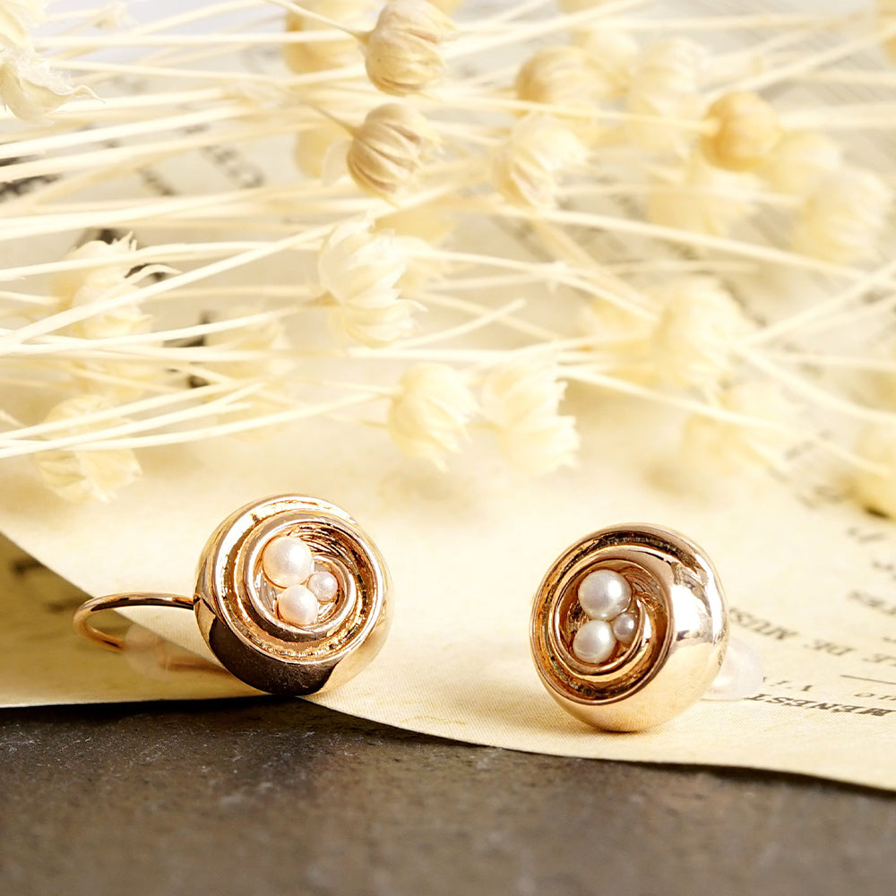 ローズ パール ノンホールピアス