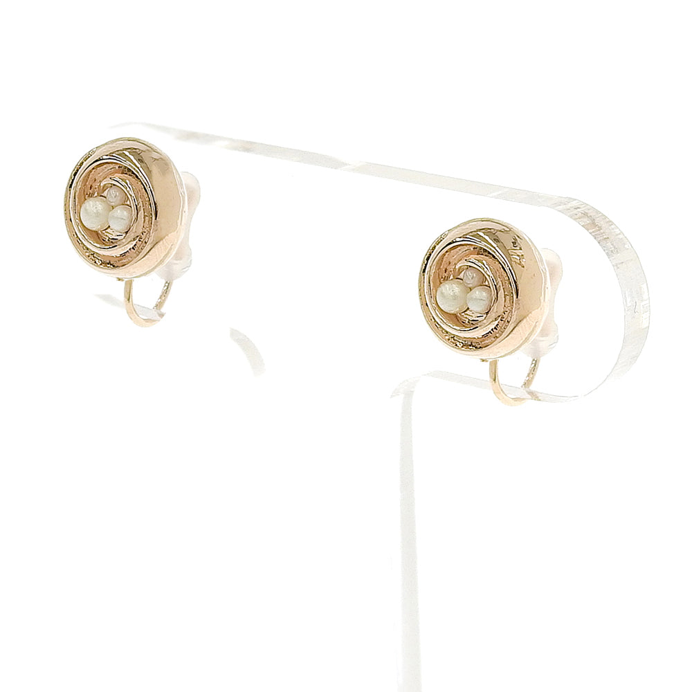 ローズ パール ノンホールピアス