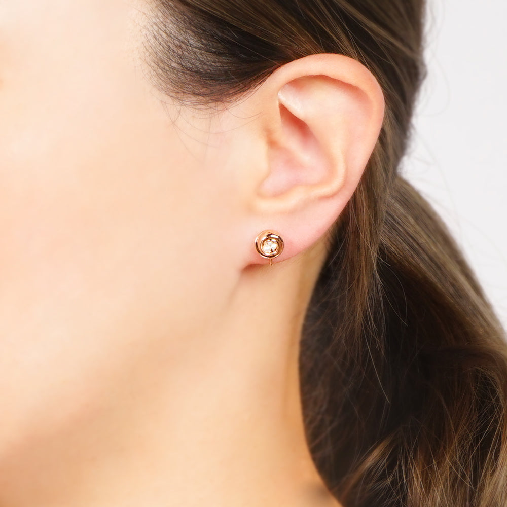 ローズ パール ノンホールピアス