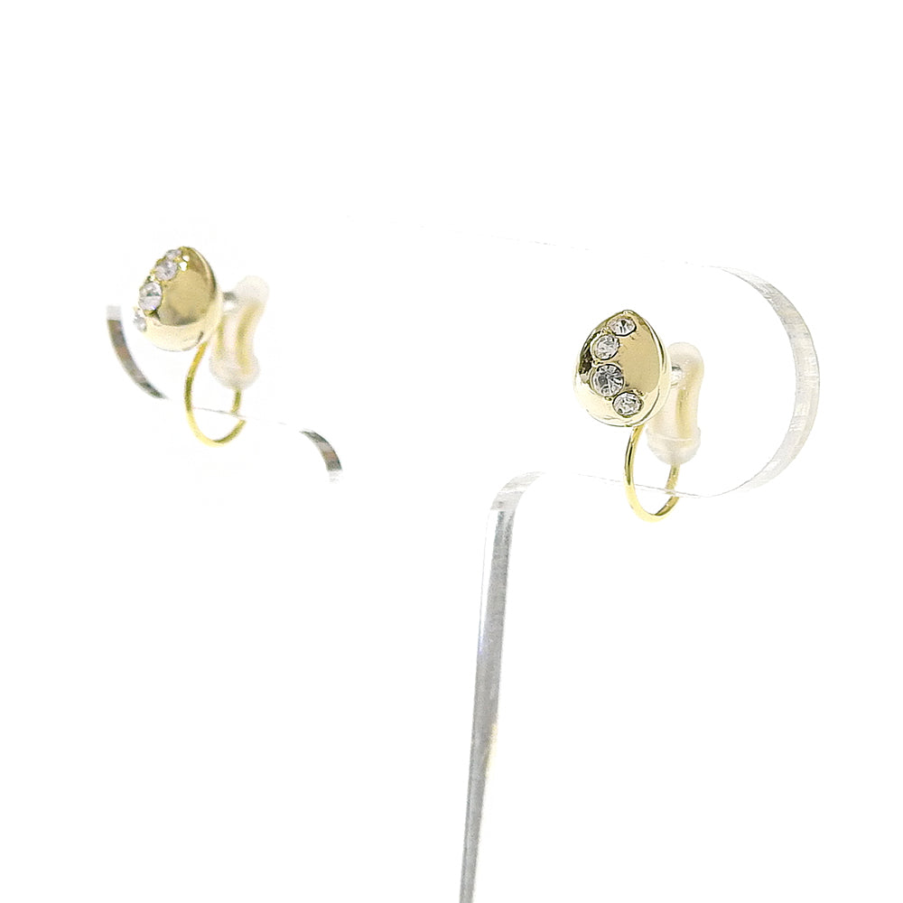 【9/8再入荷】クリスタルガラス ノンホールピアス