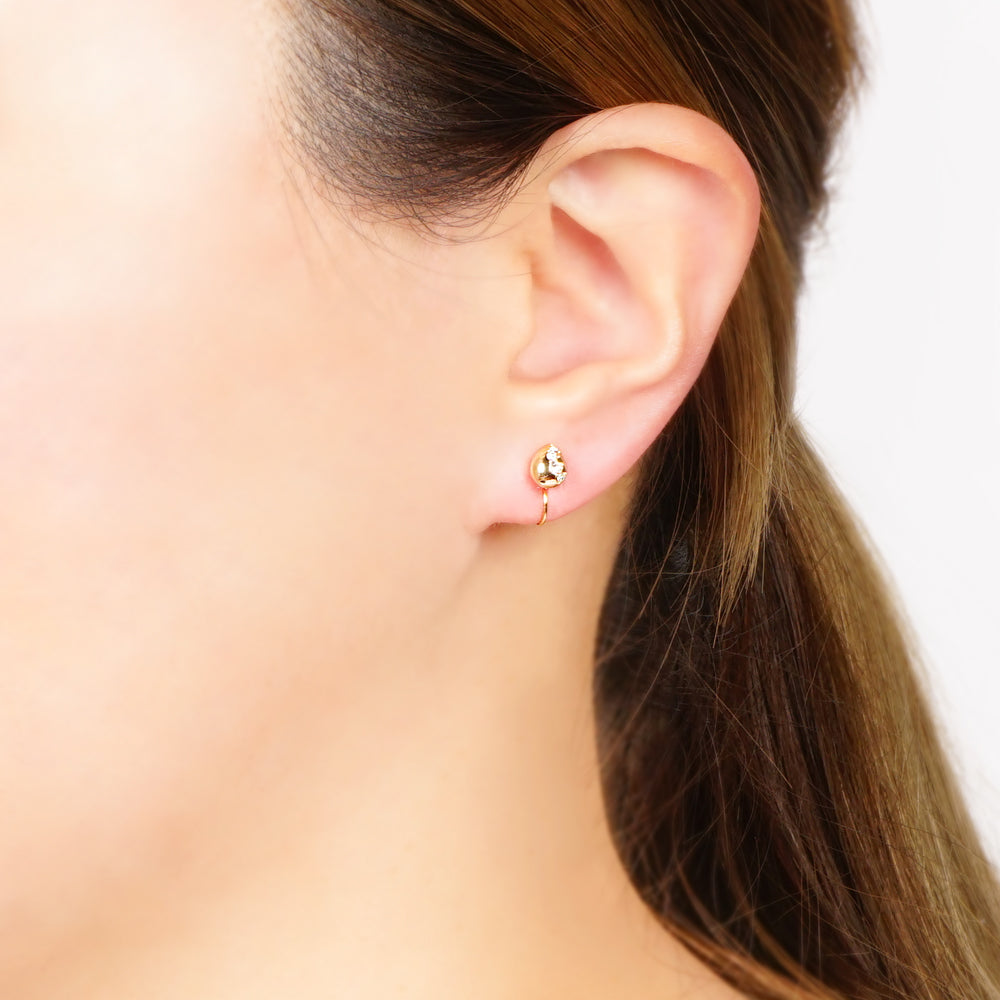 【9/8再入荷】クリスタルガラス ノンホールピアス