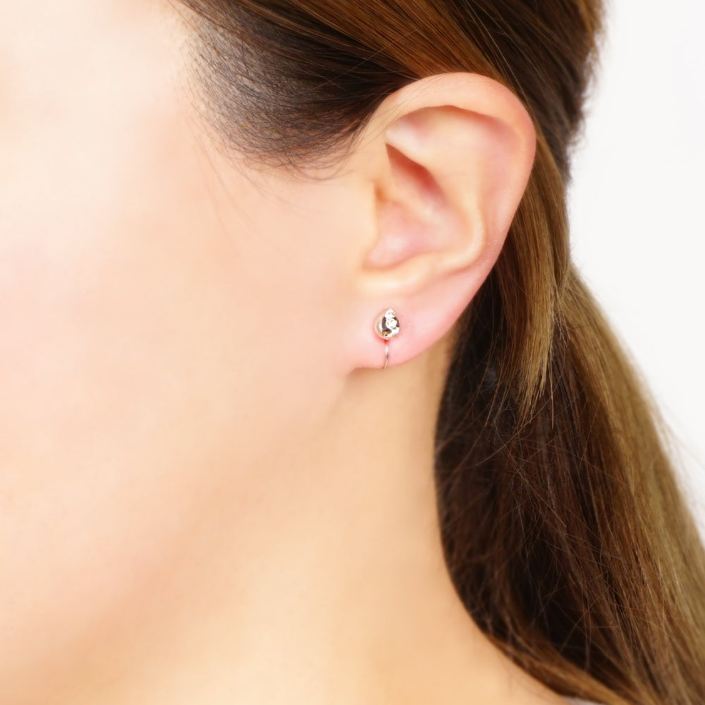 【9/8再入荷】クリスタルガラス ノンホールピアス