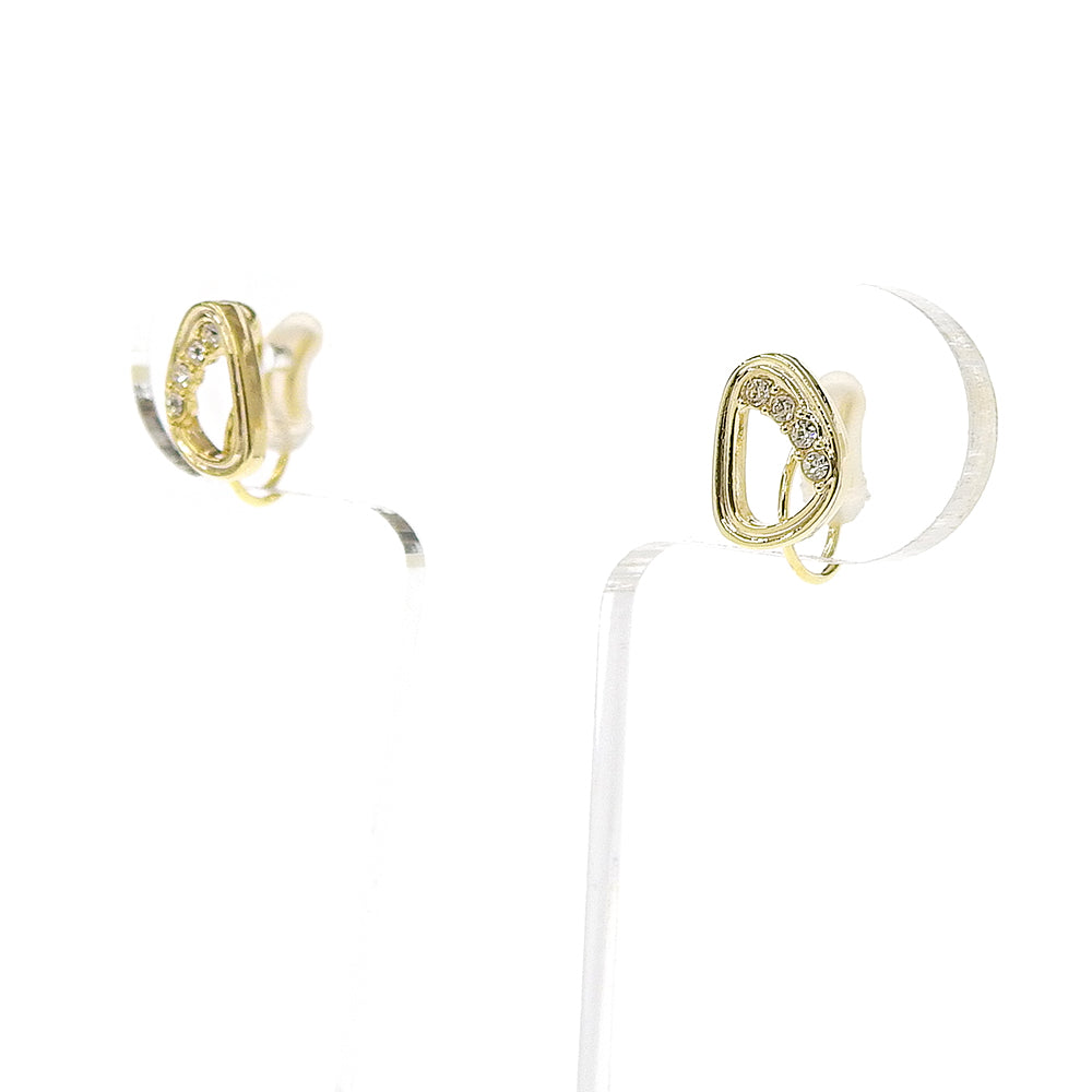 クリスタルガラス リングデザイン ノンホールピアス