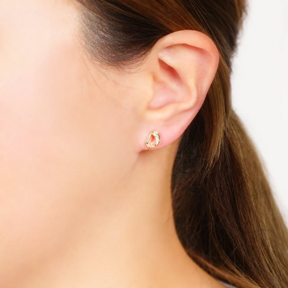 クリスタルガラス リングデザイン ノンホールピアス