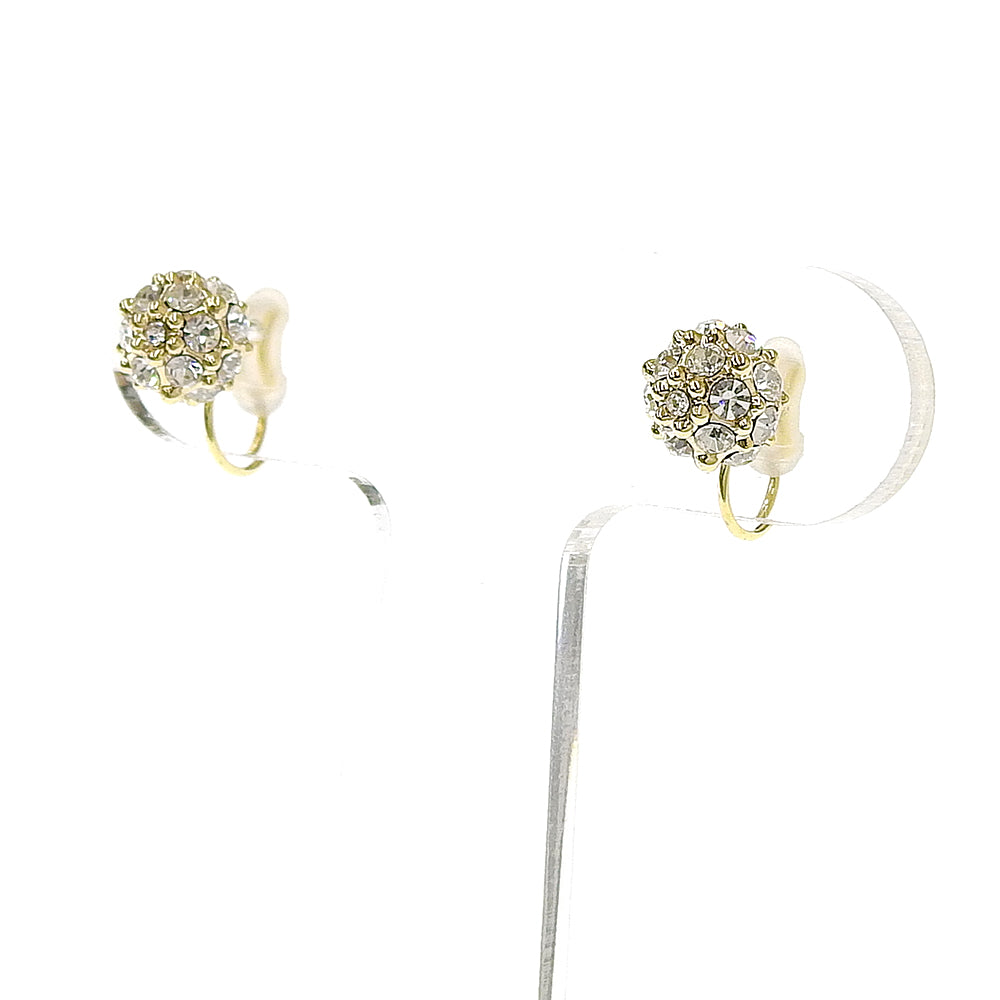 クリスタルガラス パヴェデザイン ノンホールピアス