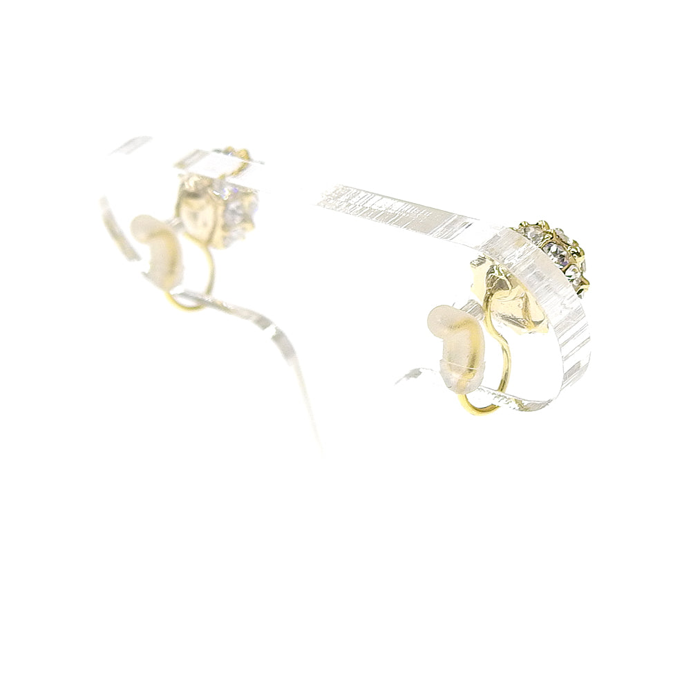 クリスタルガラス パヴェデザイン ノンホールピアス