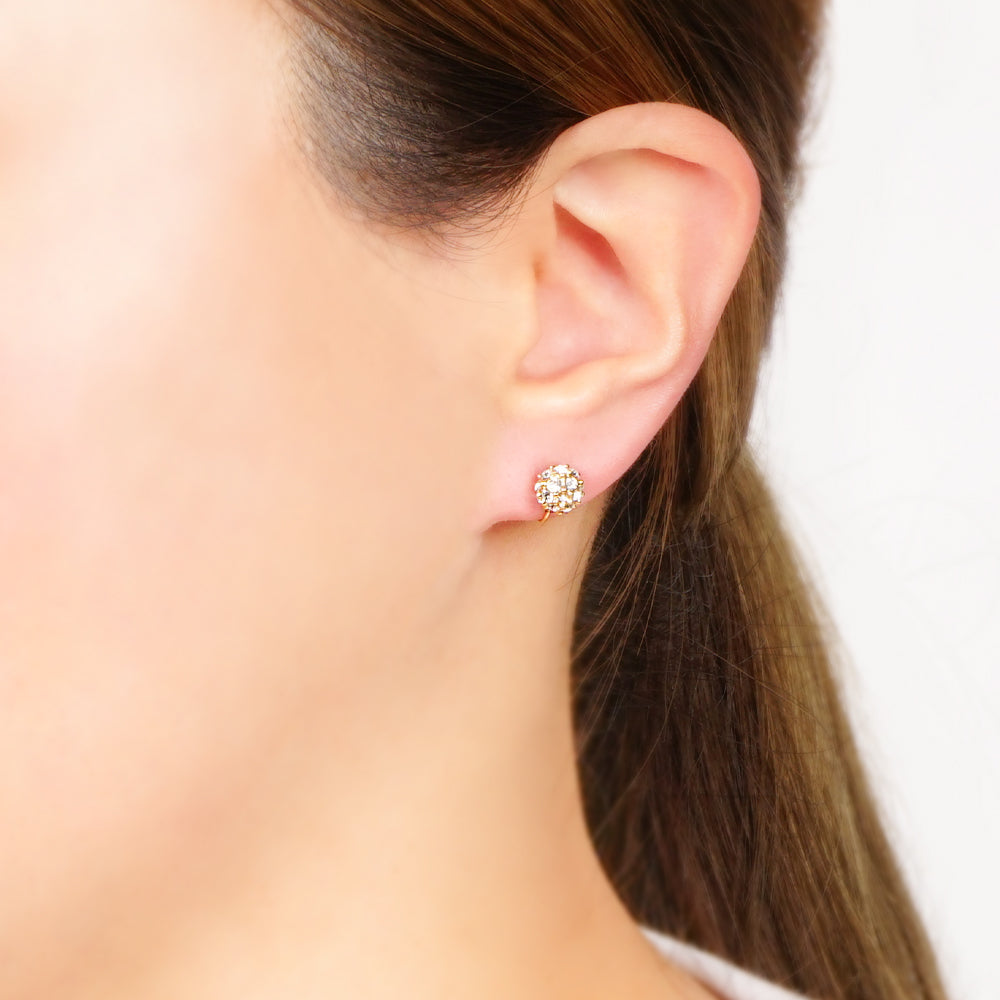 クリスタルガラス パヴェデザイン ノンホールピアス