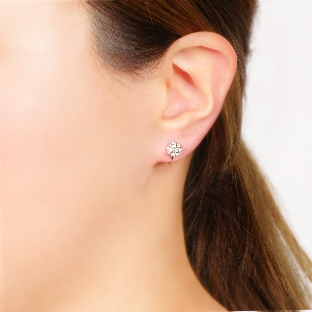 クリスタルガラス パヴェデザイン ノンホールピアス