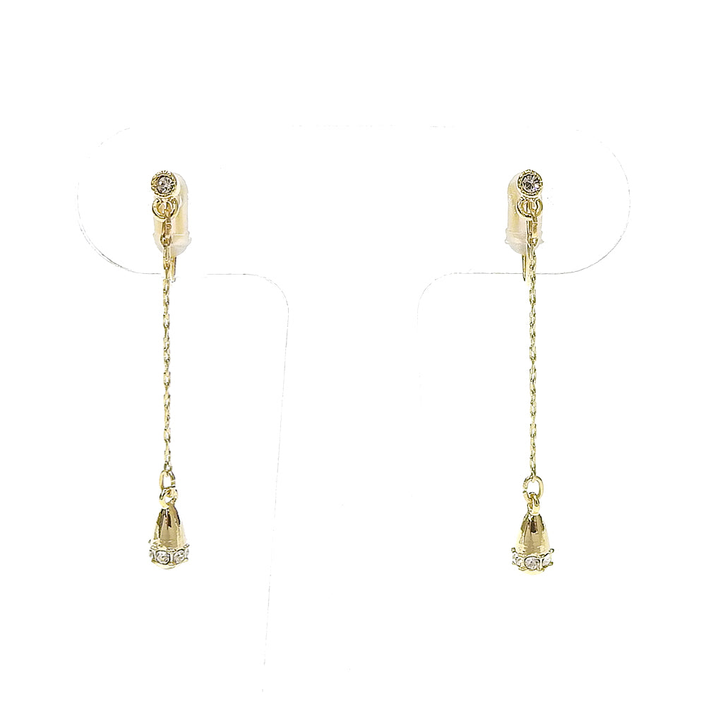 【9/17再入荷】クリスタルガラス チェーンタイプ ノンホールピアス